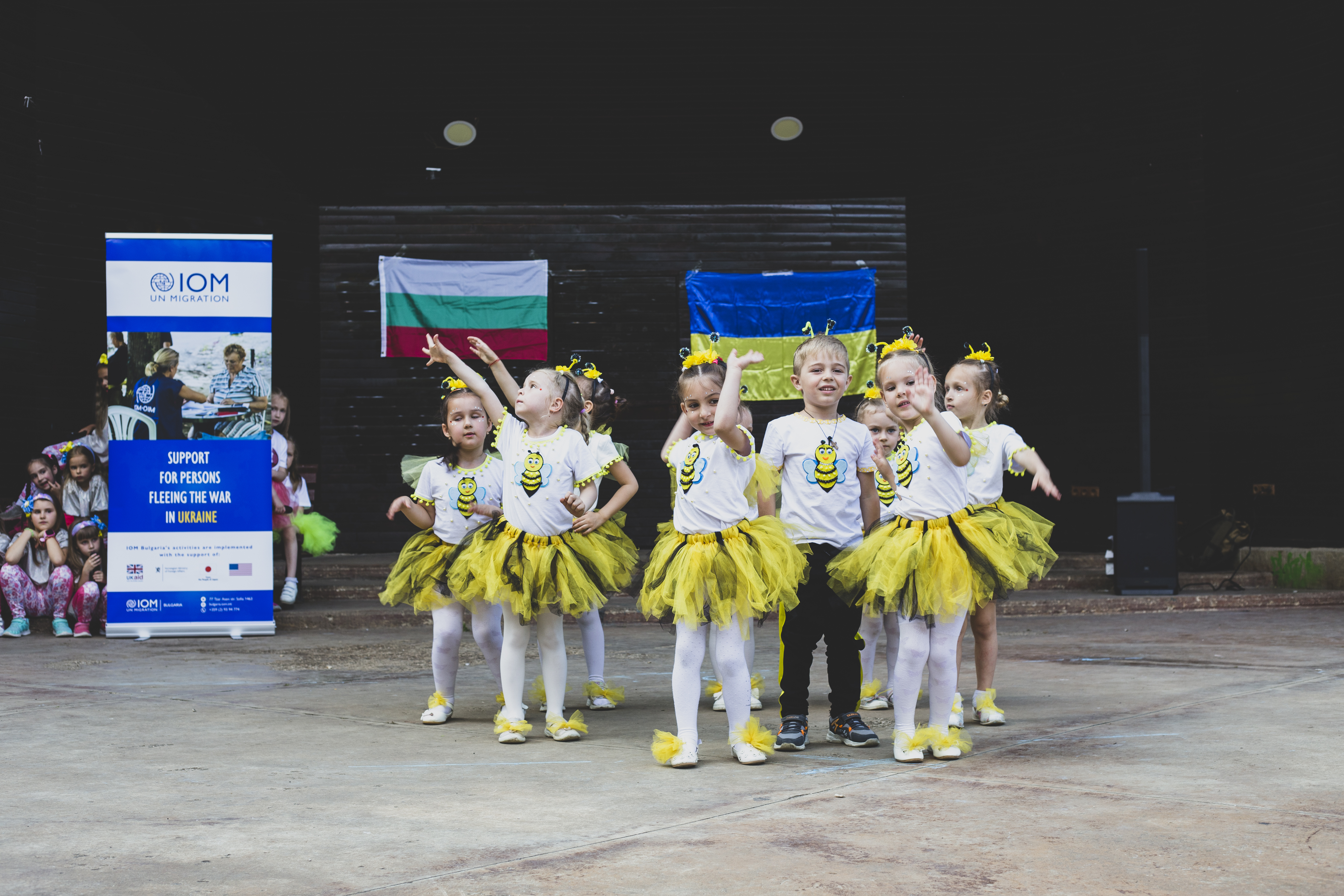 kids from Ukraine performing on stage