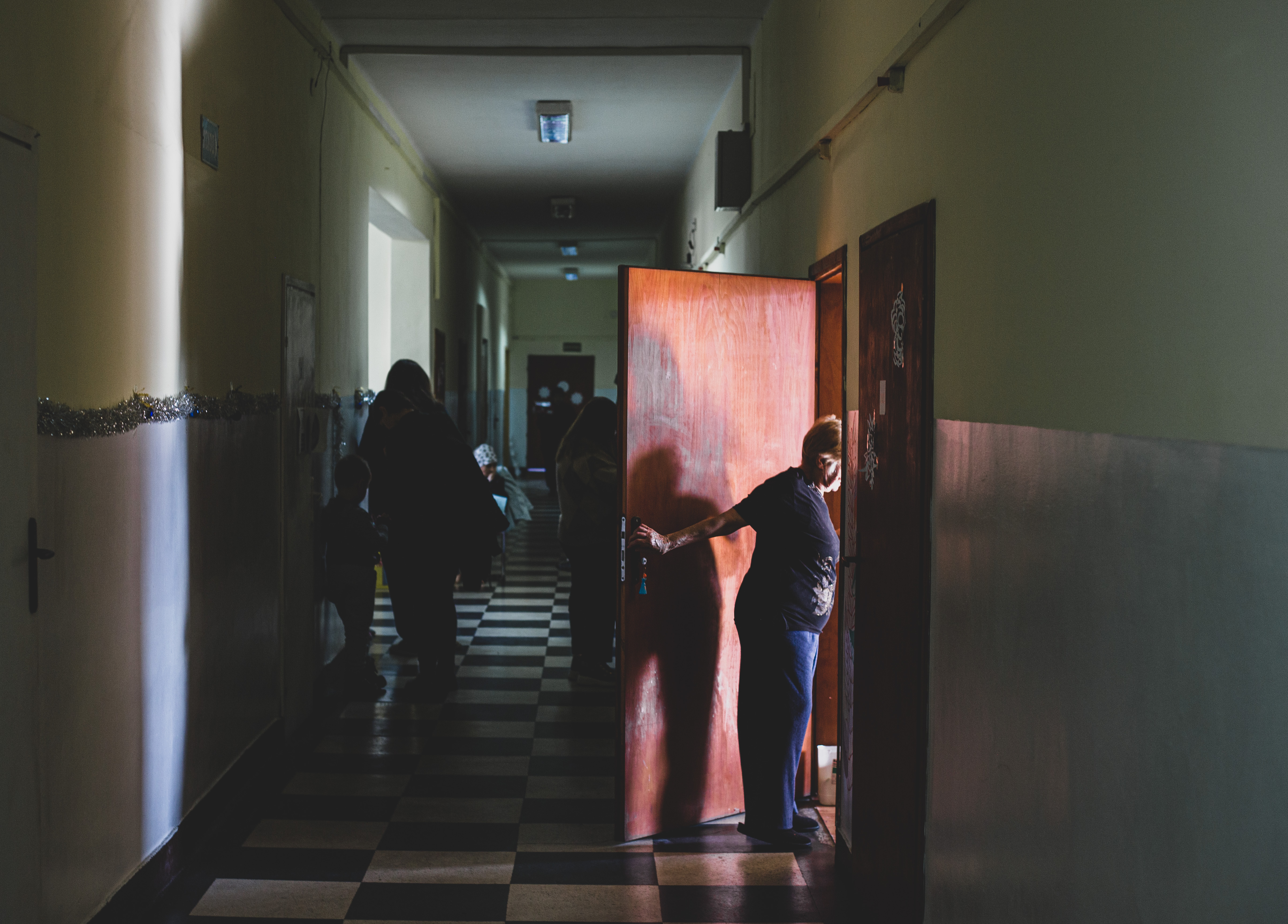 a corridor in an accommodation center